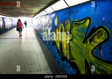 Dans un graffiti du métro de Madrid Banque D'Images