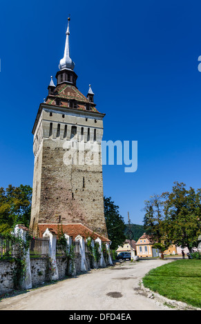 Tour de Targu Mures est l'un des plus beaux exemples d'architecture Saxon en Transylvanie. Roumanie Banque D'Images