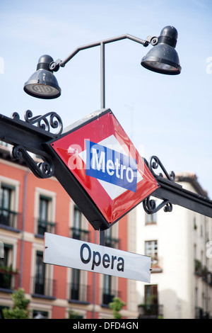 Métro Opéra à Madrid Espagne España Banque D'Images