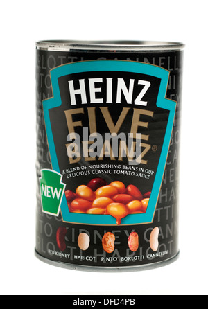 Peut de haricots Heinz cinq Banque D'Images