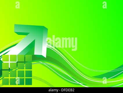 Flèche 3d sur un fond vert lumineux Banque D'Images