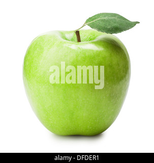 Frais vert pomme avec feuille verte Banque D'Images