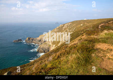 Paysage de falaises à St Agnes tête, Cornwall, Angleterre Banque D'Images