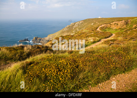 Paysage de falaises à St Agnes tête, Cornwall, Angleterre Banque D'Images