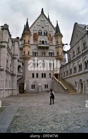 Cour du château de Neuschwanstein, Hohenschwangau, Bayern, Allemagne (Bavière), Banque D'Images