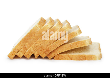 7 tranches de pain toast, isolated on white Banque D'Images