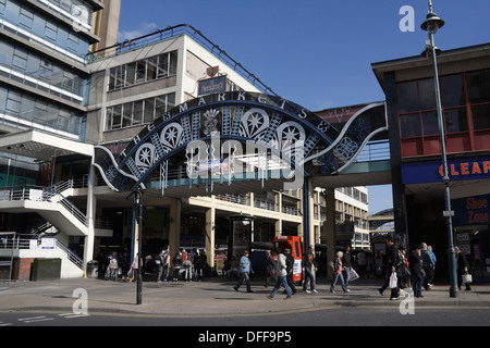 Castle Market bâtiment dans le centre-ville de Sheffield, Angleterre, architecture des années 1960, aujourd'hui démoli Banque D'Images