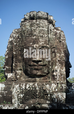 Eaf sculpter à temple Bayon, Angkor Thom, au Cambodge. Banque D'Images