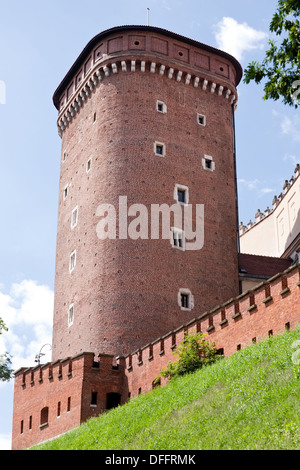 Senatorska tour à Château Royal sur la colline de Wawel à Cracovie, Pologne Banque D'Images