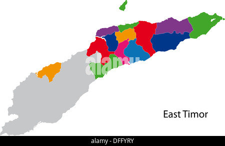 Carte colorée au Timor oriental Banque D'Images