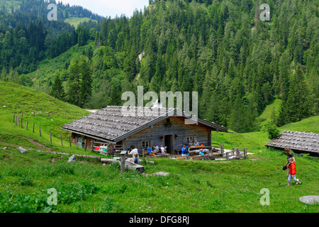 Bindalm alpage, vallée Klausbachtal, Berchtesgadener Land, District de Haute-bavière, Bavière, Allemagne Banque D'Images