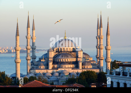 La mosquée bleue, également connu sous le nom de mosquée Sultan Ahmed, Sultanahmet Camii, Site du patrimoine culturel mondial de l'UNESCO, du côté européen d'Istanbul, Banque D'Images