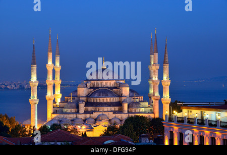 La mosquée bleue, également connu sous le nom de mosquée Sultan Ahmed, Sultanahmet Camii, Site du patrimoine culturel mondial de l'UNESCO, du côté européen d'Istanbul, Banque D'Images