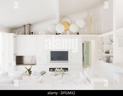 Salon moderne, blanc Banque D'Images