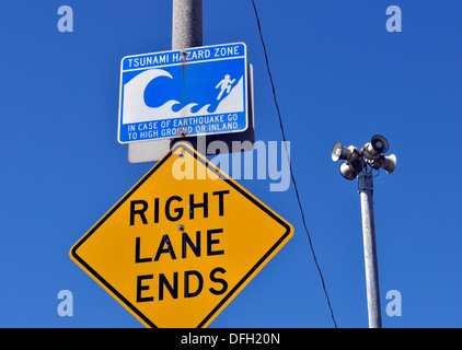 Zone de danger Tsunami signer San Francisco California Banque D'Images