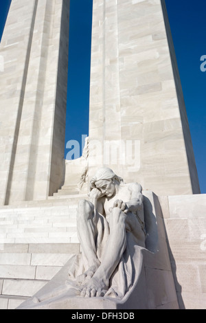 Mémorial National du Canada à Vimy, un monument de la Première Guerre mondiale la bataille de la crête de Vimy en Givenchy-en-Gohelle, France Banque D'Images