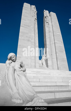 Mémorial National du Canada à Vimy, un monument de la Première Guerre mondiale la bataille de la crête de Vimy en Givenchy-en-Gohelle, France Banque D'Images