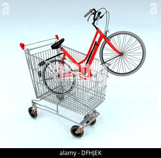 Panier à vélo à l'intérieur, de concept d'ecommerce Banque D'Images