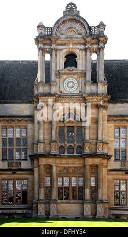 Examen de l'Université d'Oxford l'école et de l'Horloge, Merton Street, Oxford, Oxfordshire, Angleterre. Banque D'Images