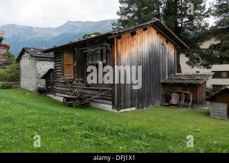 Le Nutli Hüschi folk museum, Klosters, Suisse Banque D'Images