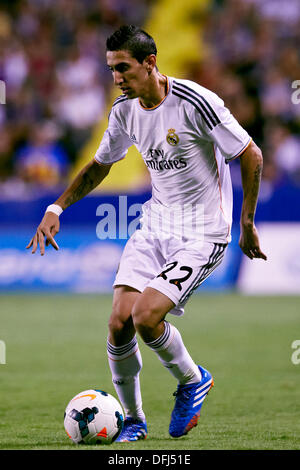 Valence, Espagne. 05Th Oct, 2013. Angel Di Maria au poste du Real Madrid en action au cours de la La Liga match entre Levante et le Real Madrid au Stade Ciutat de Valencia, Valence : Action Crédit Plus Sport/Alamy Live News Banque D'Images