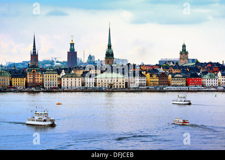 Stockholm, Suède paysage urbain du port. Banque D'Images