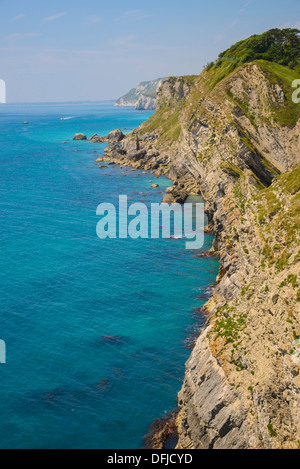Crique de Lulworth Cove, site du patrimoine mondial de la Côte Jurassique, Dorset, Angleterre Banque D'Images