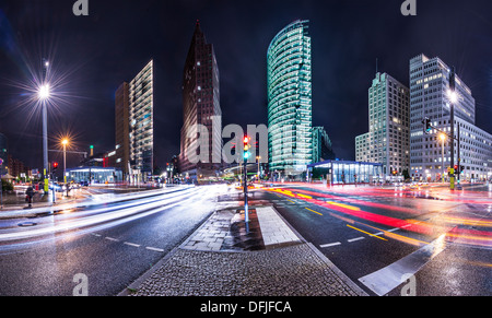 Le quartier financier de Berlin, l'Allemagne connu sous le nom de la Potsdamer Platz. Banque D'Images