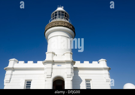 Phare blanc à Byron Bay, New South Wales, Australie Banque D'Images