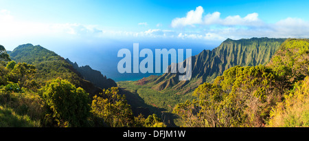 USA, Hawaii, Kauai, Côte de Na Pali, Kalalau Valley Banque D'Images