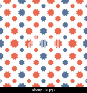 Nouveau modèle transparent bleu avec des flocons et les fleurs rouges Banque D'Images