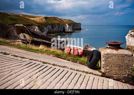 North Landing, Flamborough Head, sur la côte Est de l'Angleterre. Célèbre pour ses grottes smugglers et vue panoramique. Banque D'Images