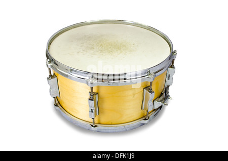 Caisse claire bois isolé sur fond blanc Banque D'Images