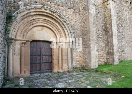 Église de San Miguel dans le village d'Olcoz, Navarra, Espagne Banque D'Images