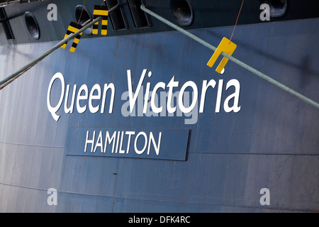 Mme Reine Victoria (QV) croisière navire exploité par la Cunard Line amarré à St Petersbourg Russie Banque D'Images