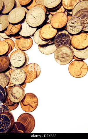 Libre d'un assortiment de pièces de monnaie américaine Banque D'Images