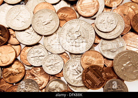 Libre d'un assortiment de pièces de monnaie américaine Banque D'Images