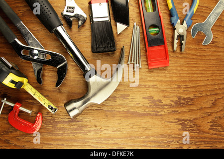 Libre d'assortiment outils de travail sur bois Banque D'Images