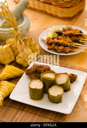 Malay le Hari Raya foods lemang, focus sur lemang Banque D'Images