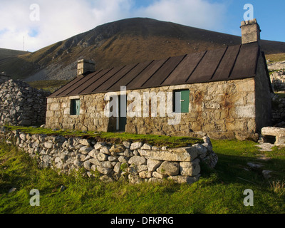 Rue principale de village abandonné, hirta, St Kilda, Ecosse Banque D'Images