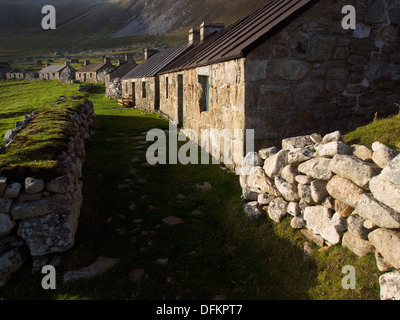 Rue principale de village abandonné, hirta, St Kilda, Ecosse Banque D'Images