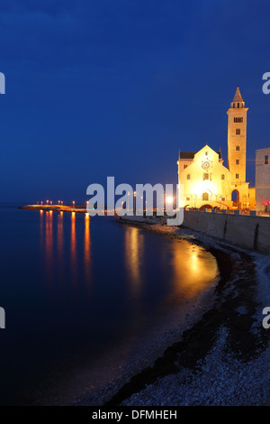 Italie Pouilles Trani la cathédrale de nuit Banque D'Images