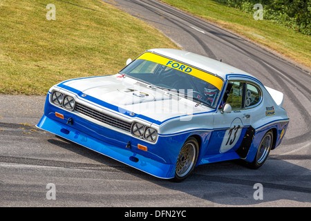 1973 Ford Capri RS 'Cologne' avec chauffeur Emanuele Pirro au Goodwood Festival of Speed 2013, Sussex, UK. Banque D'Images