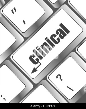 Texte clinique sur clavier d'ordinateur portable Banque D'Images