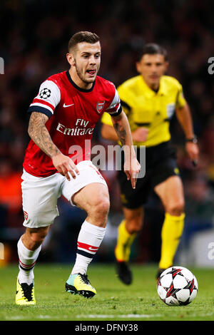 Londres, Royaume-Uni. © D. 1 Octobre, 2013. Jack Wilshere (Arsenal) Football / Soccer : Ligue des Champions Groupe F match entre Arsenal FC 2-0 SSC Napoli à l'Emirates Stadium à Londres, en Angleterre. © D .Nakashima/AFLO/Alamy Live News Banque D'Images