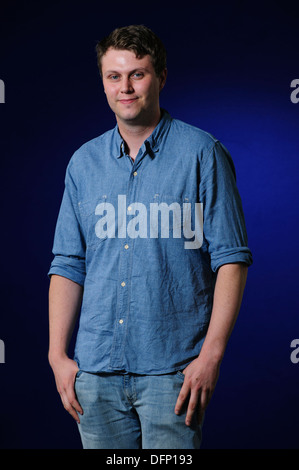 James Smythe, écrivain, assistant à l'Edinburgh International Book Festival, vendredi 23 août 2013. Banque D'Images