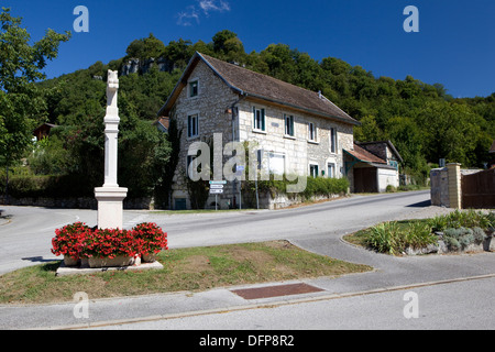 La ViaRhôna randonnée trek entre Genève et méditerranéens,en cours entre Seyssel et Chanaz Banque D'Images