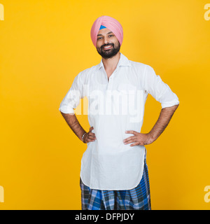 Portrait d'un Sikh man smiling Banque D'Images