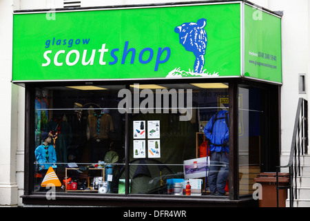 Le magasin du Scoutisme Mondial dans le centre-ville de Glasgow, l'Elmbank Street, Ecosse, Royaume-Uni Banque D'Images