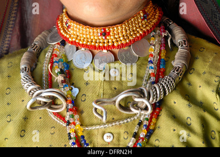 Close up of a Bareli bijoux tribaux, Madhya Pradesh, Inde. Banque D'Images